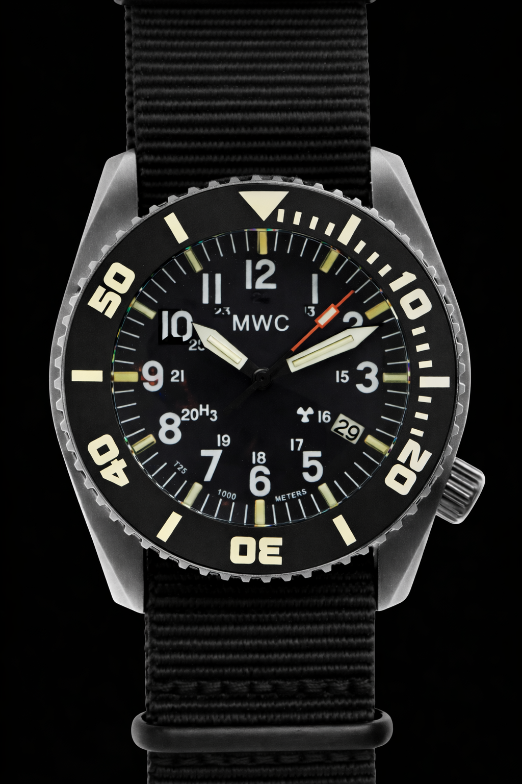 MWC "Depthmaster" 100atm / 3,280ft / 1000m Water Resistant Military Divers Watch in a Titanium Case with GTLS and Helium Valve (Automatic)