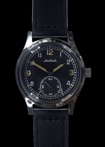 Aeschbach WW2 Pattern German Wehrmacht & Luftwaffe Dienstuhr (Army/Airforce Service Watch) with 17 Hand Wound Mechanical Movement