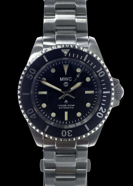 MWC 24 Jewel 1982 Pattern 300m Automatic Military Divers Watch with Sapphire Crystal on a Matching Stainless Steel Bracelet (Non Date Version)