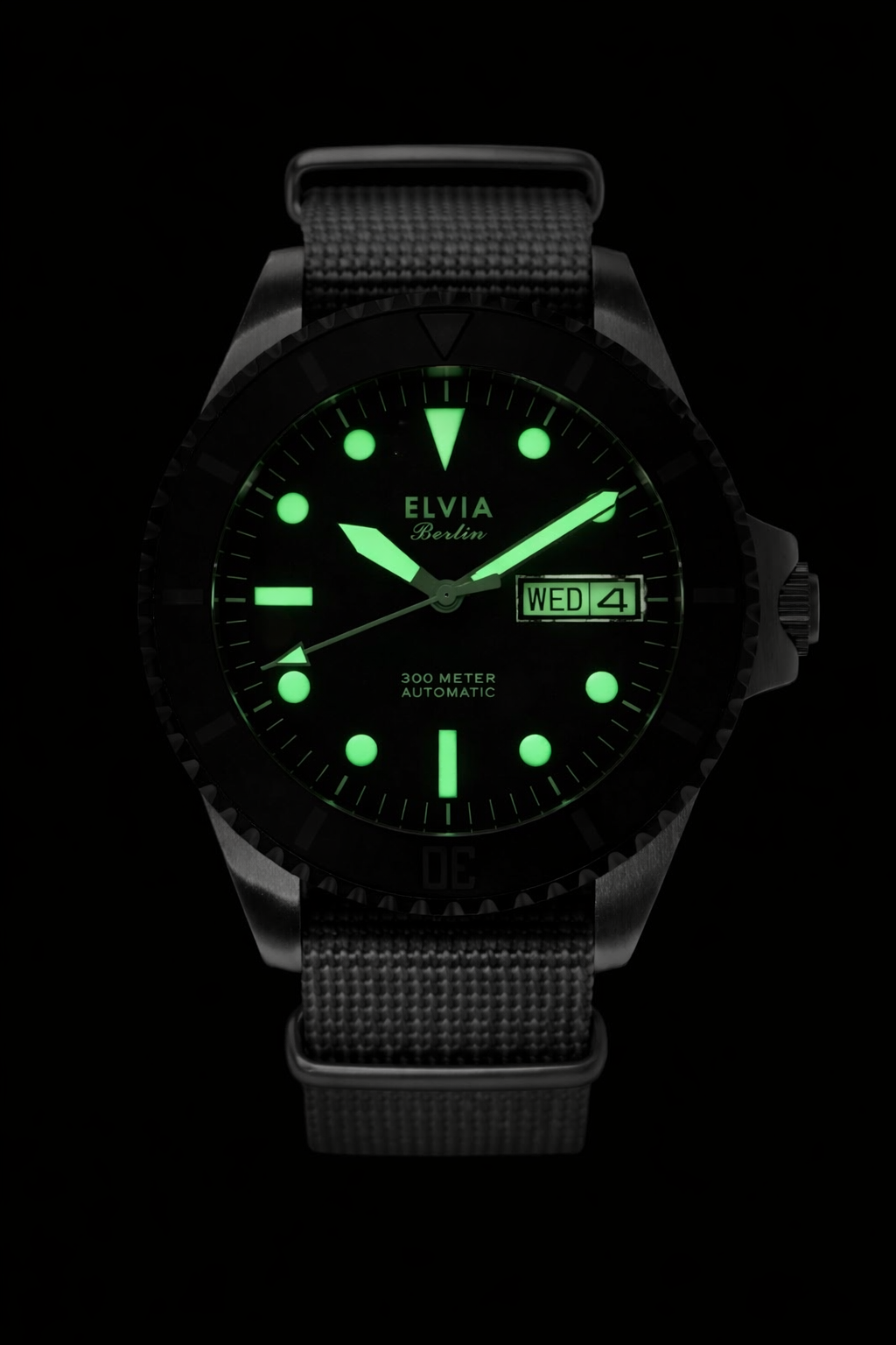 ELVIA Automatic Military Divers Watch with Sapphire Crystal and 24 Jewel Automatic Day Date Movement