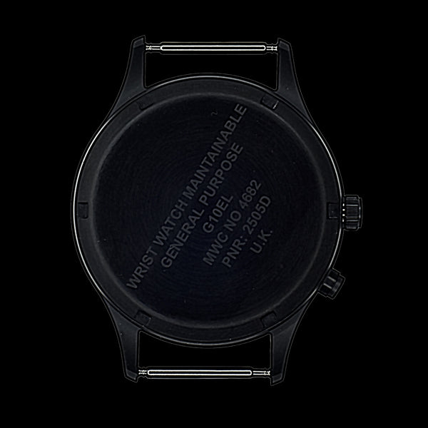 MWC G10EL Black PVD Steel General Service Watch with Electroluminescent (EL) Backlit Dial