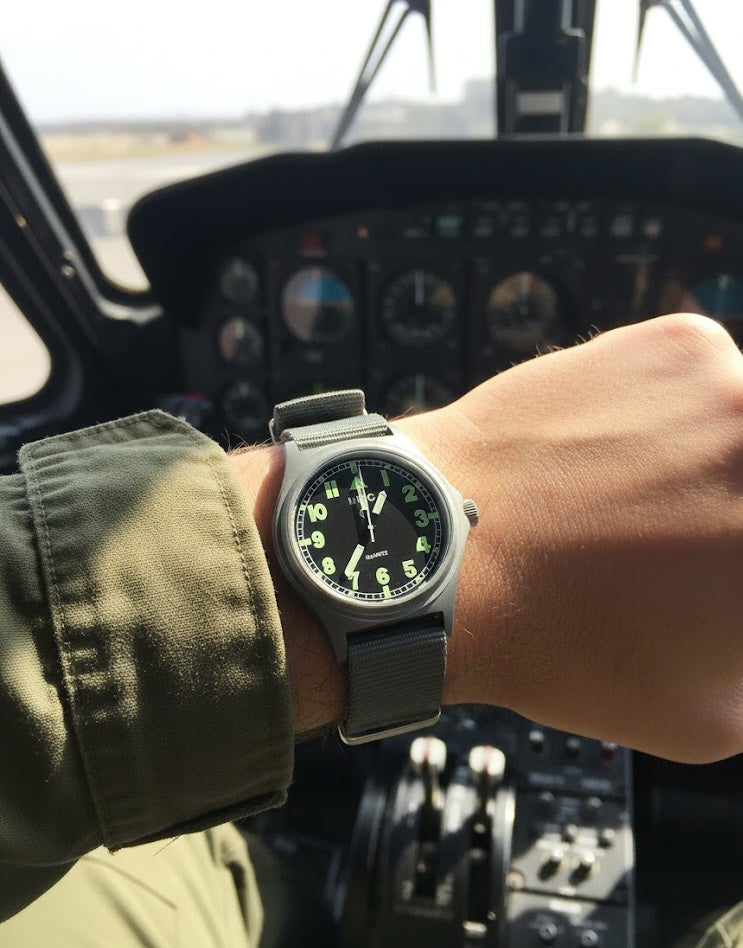 MWC G10 100m / 330ft Water resistant Stainless Steel Military Watch with Sapphire Crystal - NATO Stock Number: NSN 6645-99-472-3228