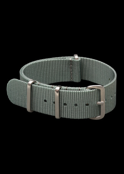 18mm Gray NATO Military Military Watch Strap with Stainless Steel Fasteners