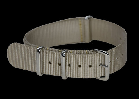 Retro Pattern 18mm Canvas Military Watch Strap in Khaki