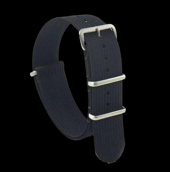 20mm Ribbed Black NATO Military Watch Strap