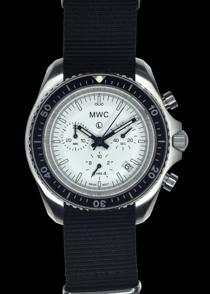 MWC NATO Pattern Stainless Steel Military Pilots Chronograph with Sapphire Crystal and Swiss Ronda Movement