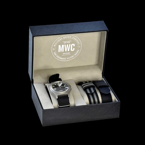 MWC G10 - Remake of 1982 to 1999 Series Watch in Stainless Steel with Plexiglass Acrylic Crystal 12/24 Hour Dial Format and Battery Hatch
