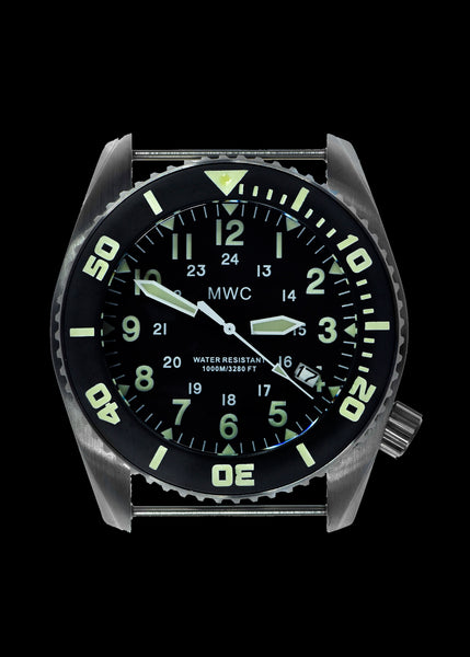 MWC "Depthmaster" 100atm / 3,280ft / 1000m Water Resistant Military Divers Watch in Stainless Steel Case with Helium Valve (Quartz)