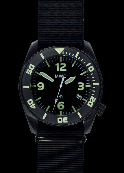 MWC "Depthmaster" 100atm / 3,280ft / 1000m Water Resistant Military Divers Watch in PVD Stainless Steel Case with Helium Valve (Quartz)