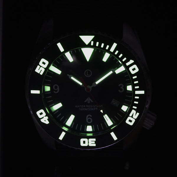 MWC "Depthmaster" 100atm / 3,280ft / 1000m Water Resistant Military Divers Watch in Stainless Steel Case with Helium Valve (Quartz)