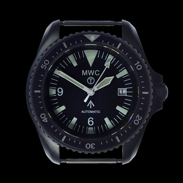 MWC 1999-2001 Pattern Black PVD Automatic Military Divers Watch - Sapphire Crystal and 60 Hour Power Reserve