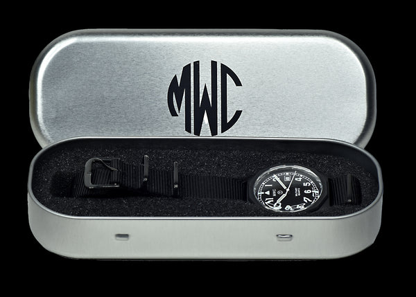 MWC G10 - Remake of the 1982 to 1999 Series Watch in Black PVD Steel with Plexilass Crystal and Battery Hatch