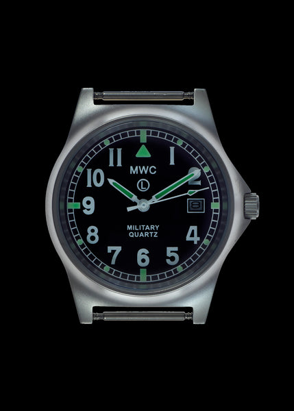 MWC G10 LM Stainless Steel Military Watch on Black NATO Strap with Date Window