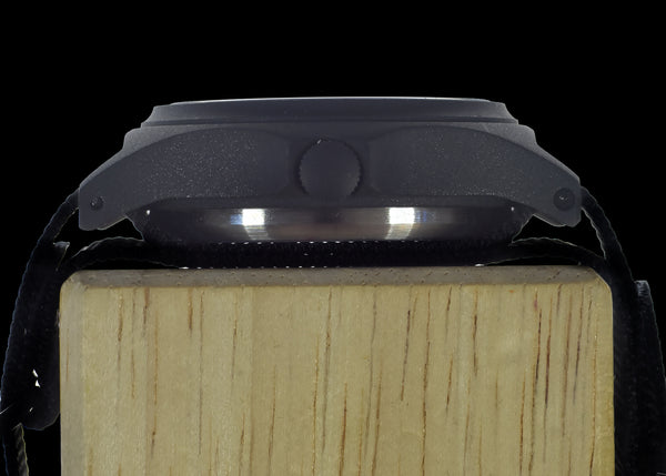 MWC G10 50m Water Resistant PVD Stealth with Battery Hatch, Solid Strap Bars and 60 Month Battery Life