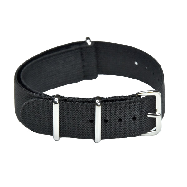 20mm Elasticated Black NATO Military Watch Strap