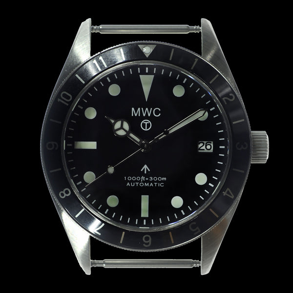 MWC Classic 1960s Pattern Automatic Dual Time Zone Divers Pattern Watch with Luminova and Sapphire Crystal