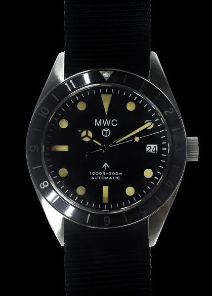 MWC Classic 1960s Pattern Dual Time Zone Automatic Divers Watch with Retro Luminova Paint and Sapphire Crystal