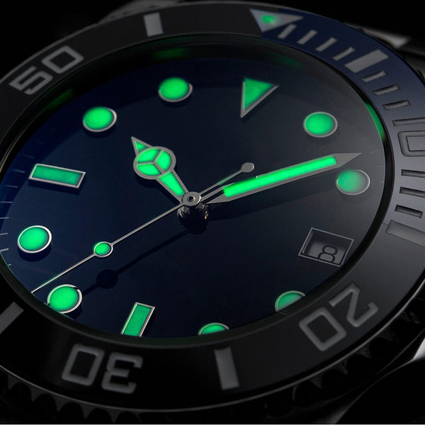 MWC 24 Jewel 300m Automatic Military Divers Watch with Sapphire Crystal and Ceramic Bezel on a Matching Stainless Steel Bracelet